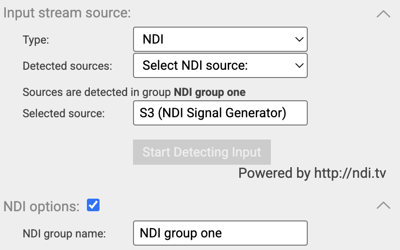 Figure 59: NDI GROUP INPUT