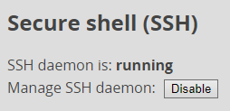 Figure 18: SECURE SHELL ACCESS
